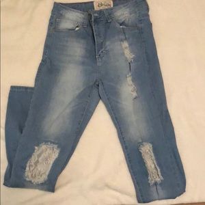 L&B brand jeans with lace detail
